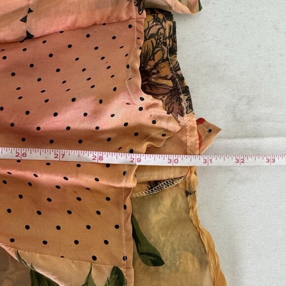 Vintage Claudette Medium Silk Sheer Skirt Boho Floral Horse Equestrian Western - Picture 11 of 11